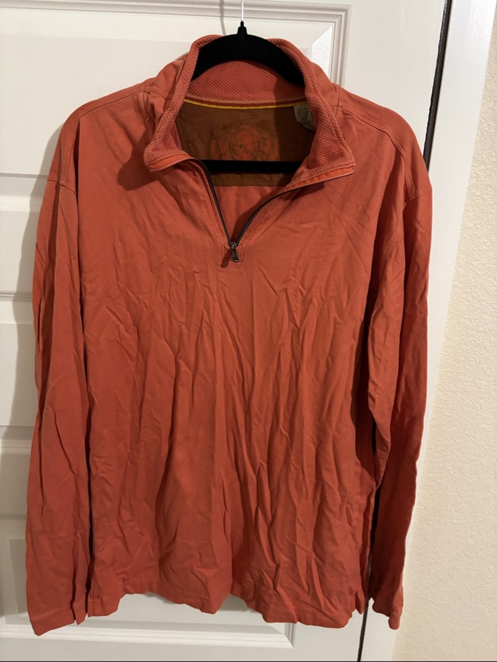 Tommy Bahama Men's Quarter-Zip Pullover in Rust Orange
